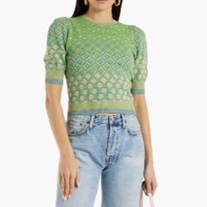 DVF Zaydie metallic jacquard-knit sweater